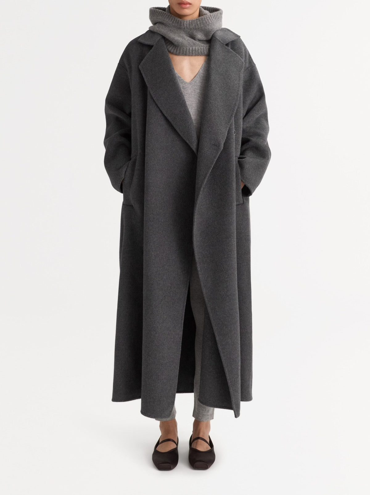 Oversized woollen coat - Grey