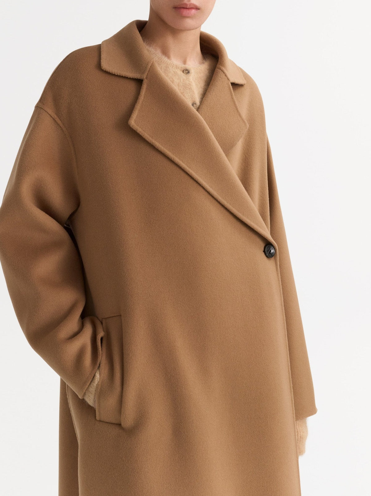 Oversized woollen coat - Beige