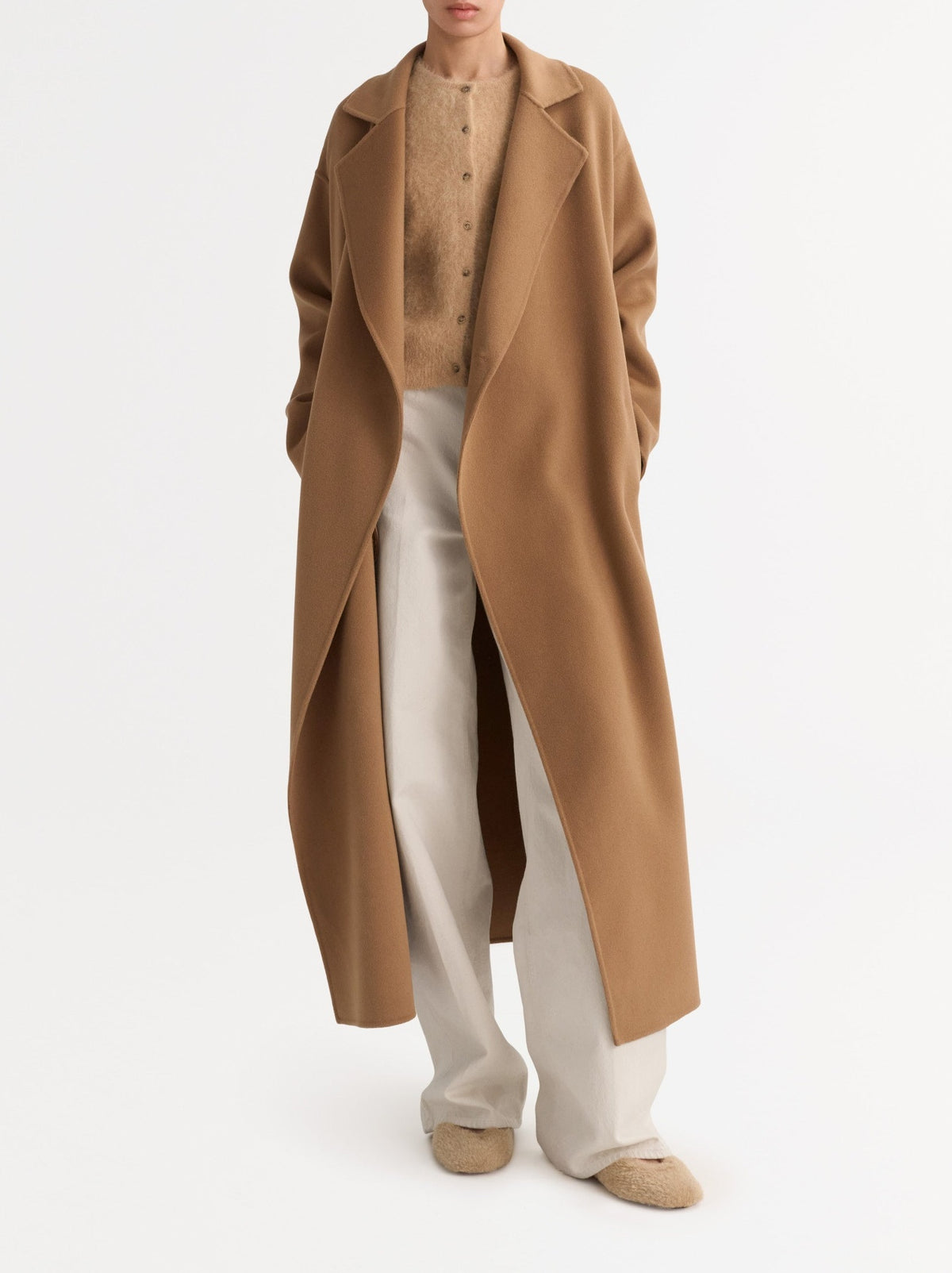 Oversized woollen coat - Beige