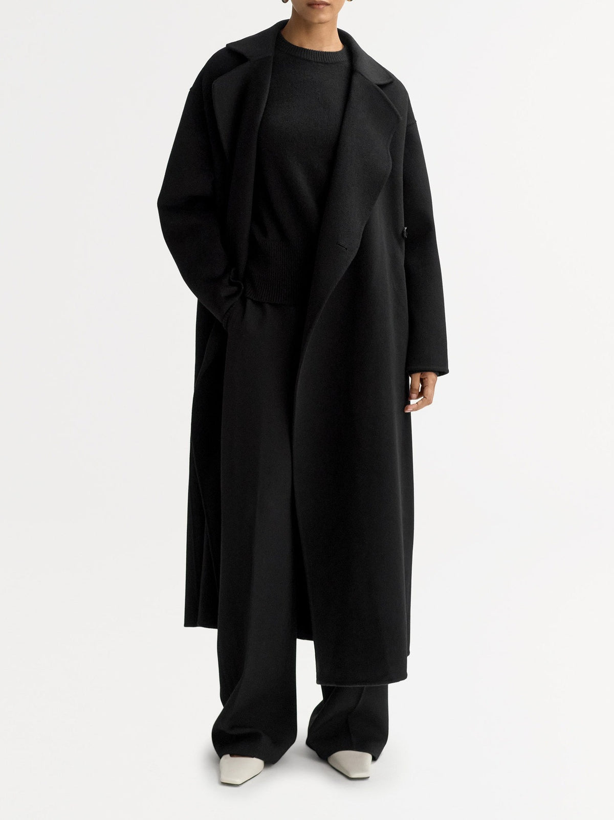 Oversized woollen coat - Black