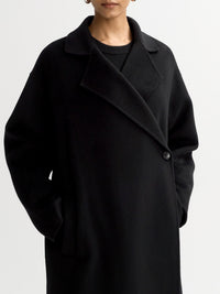 Oversized woollen coat - Black