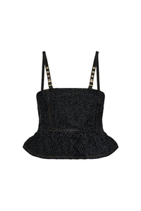 Top texturé en coton - Black