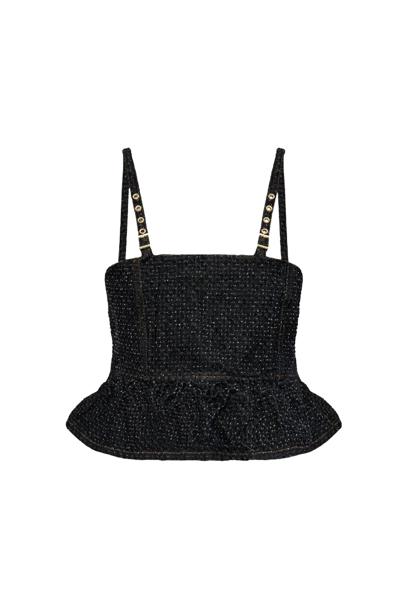 Top texturé en coton - Black