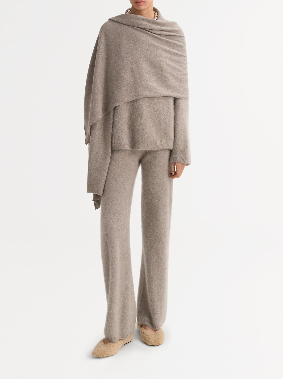 Pantalon brossé en cachemire - Gris