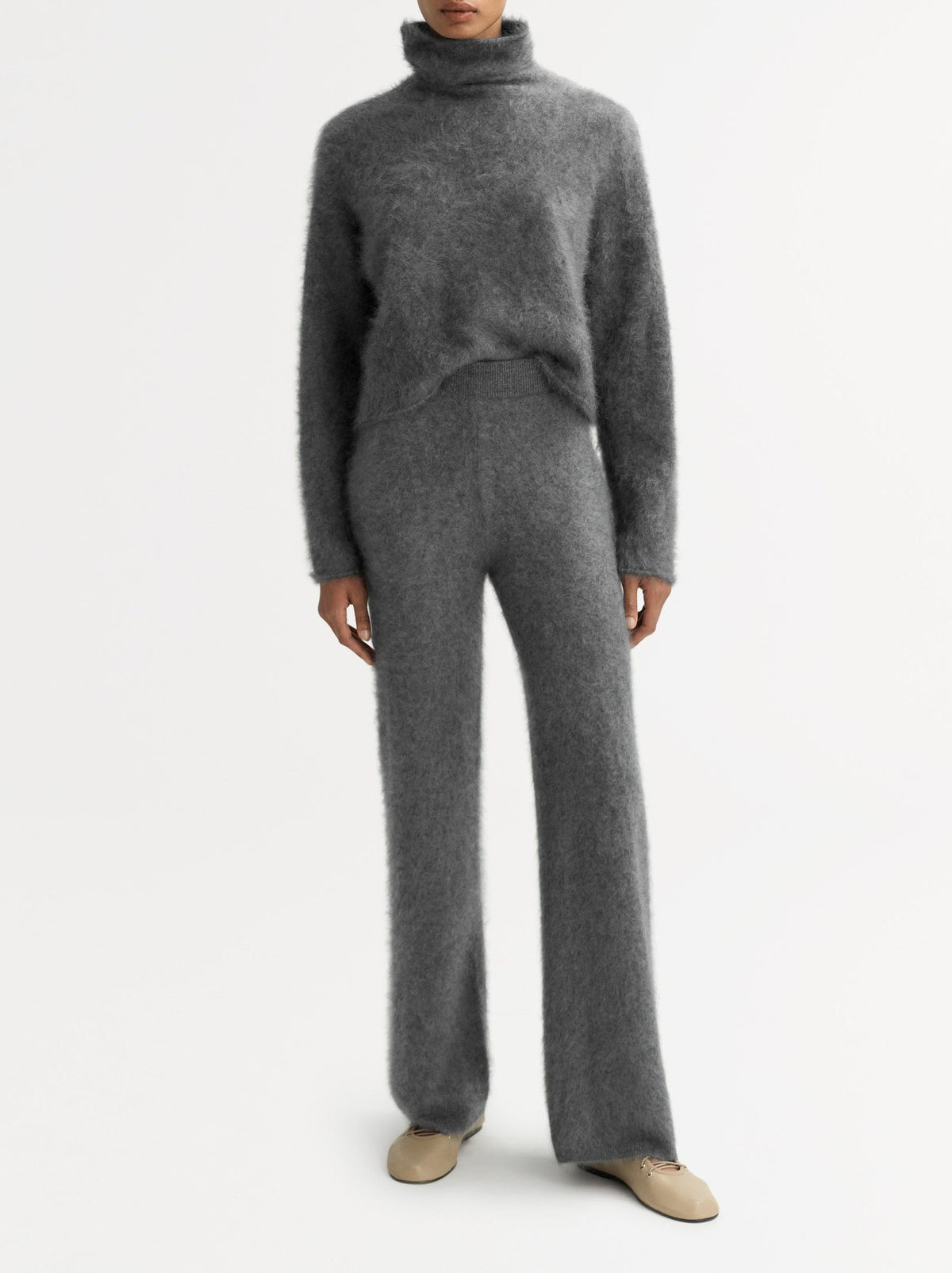 Pantalon brossé en cachemire - Gris