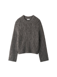 Chunky-knit cable-patterned woollen jumper - Brown