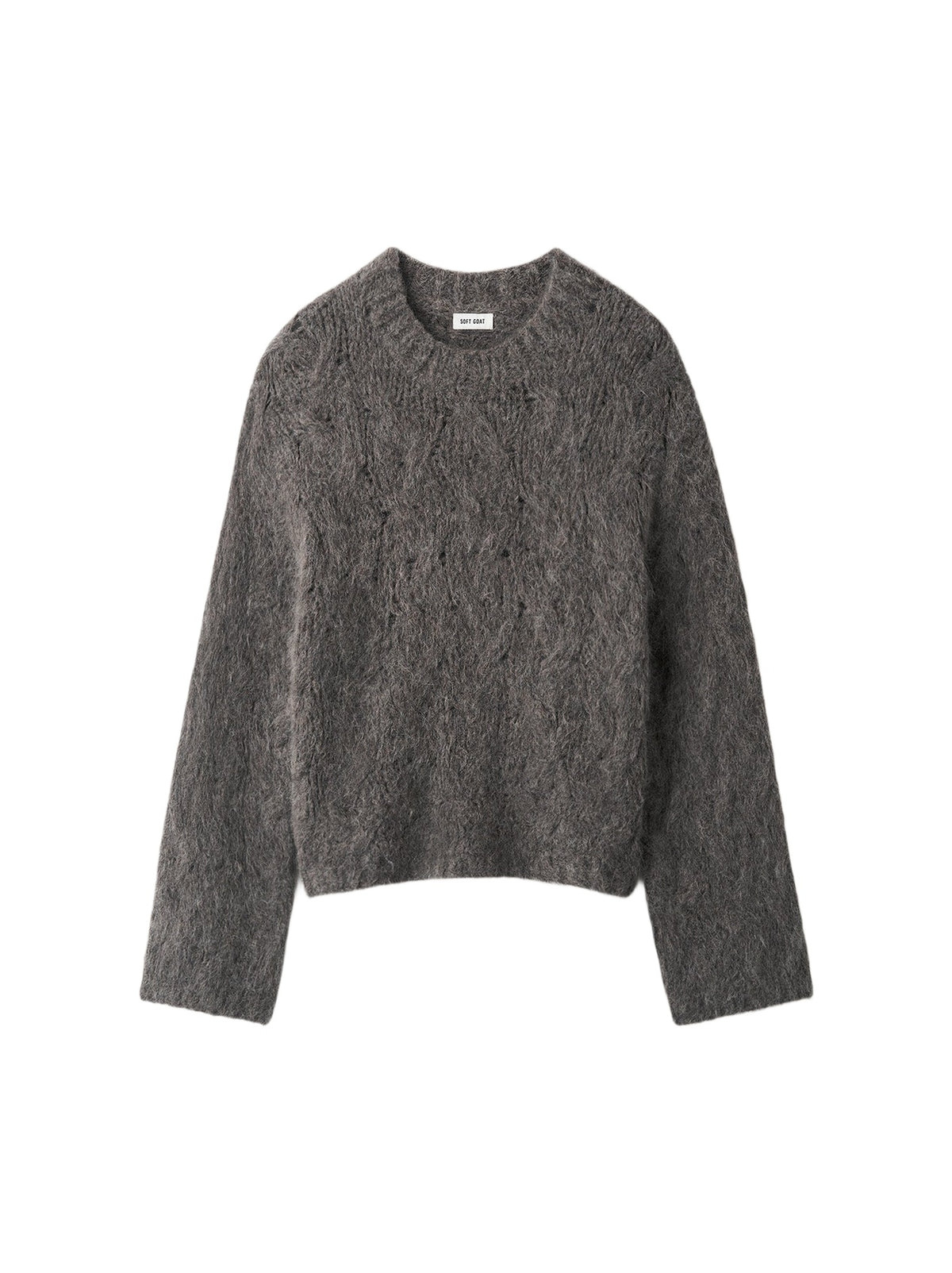 Chunky-knit cable-patterned woollen jumper - Brown