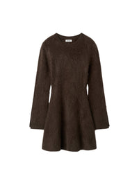 Robe courte brossée en cachemire - Marron