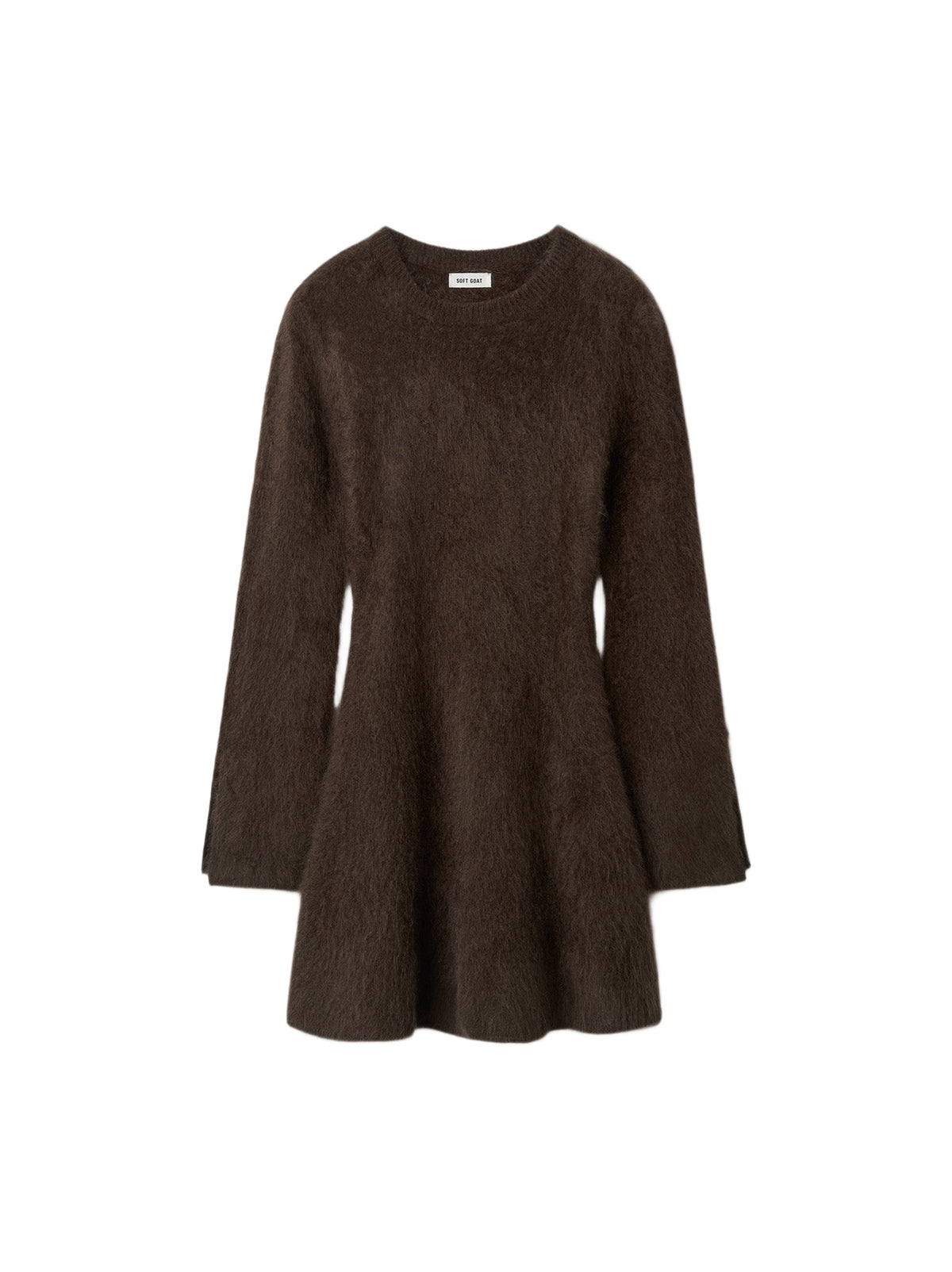 Robe courte brossée en cachemire - Marron