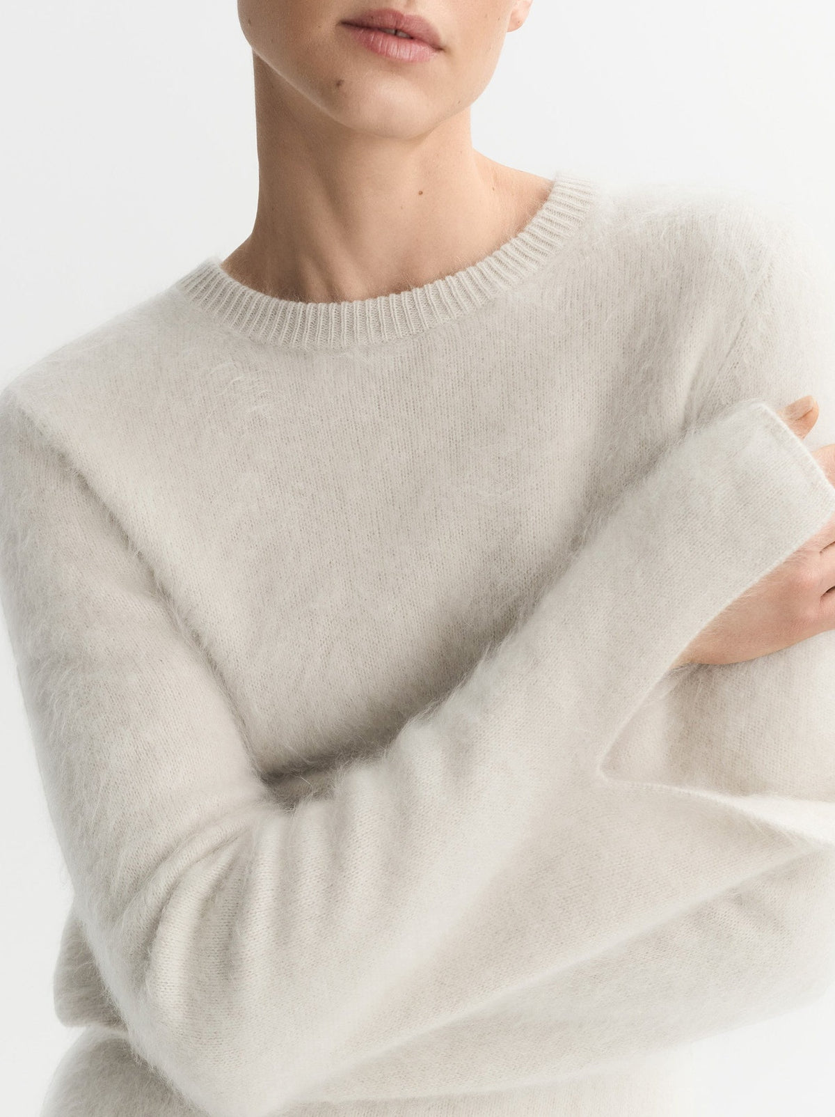 Short brushed cashmere dress - Beige