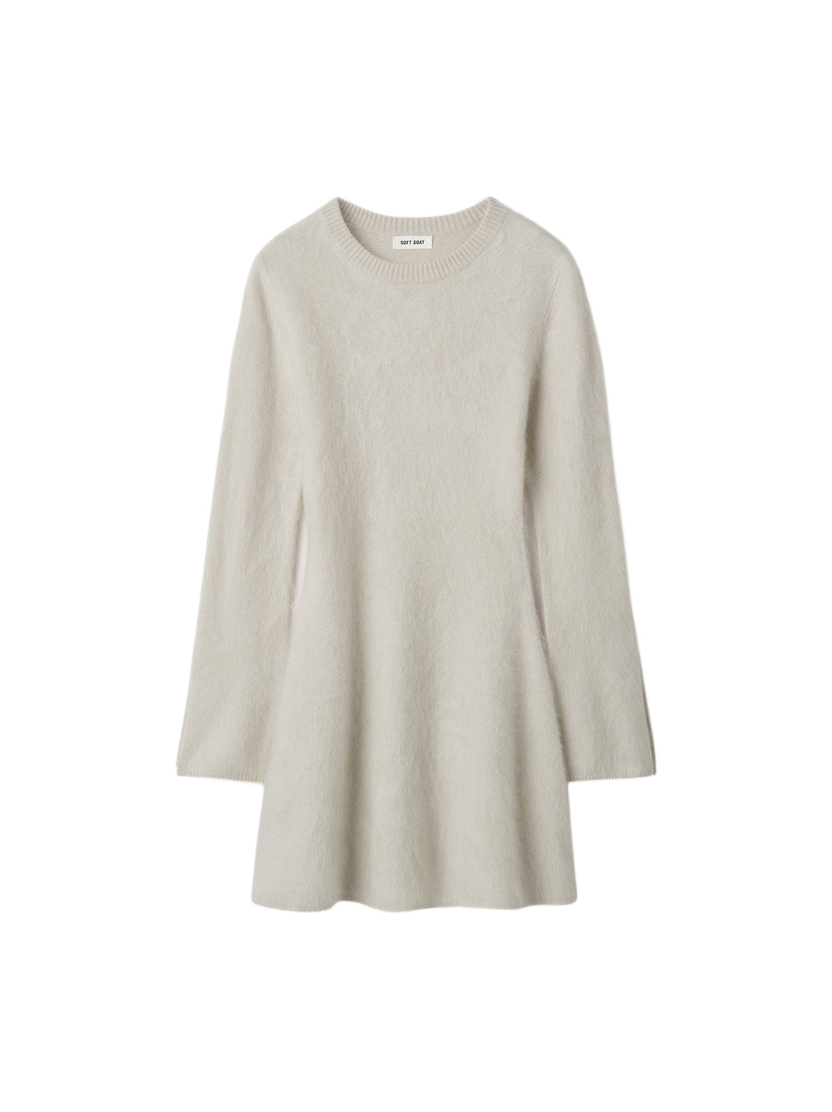 Short brushed cashmere dress - Beige