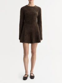 Robe courte brossée en cachemire - Marron