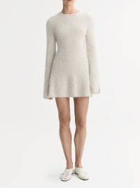 Short brushed cashmere dress - Beige