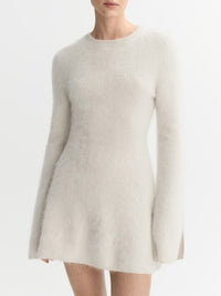 Short brushed cashmere dress - Beige