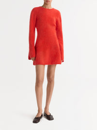 Robe courte brossée en cachemire - Orange