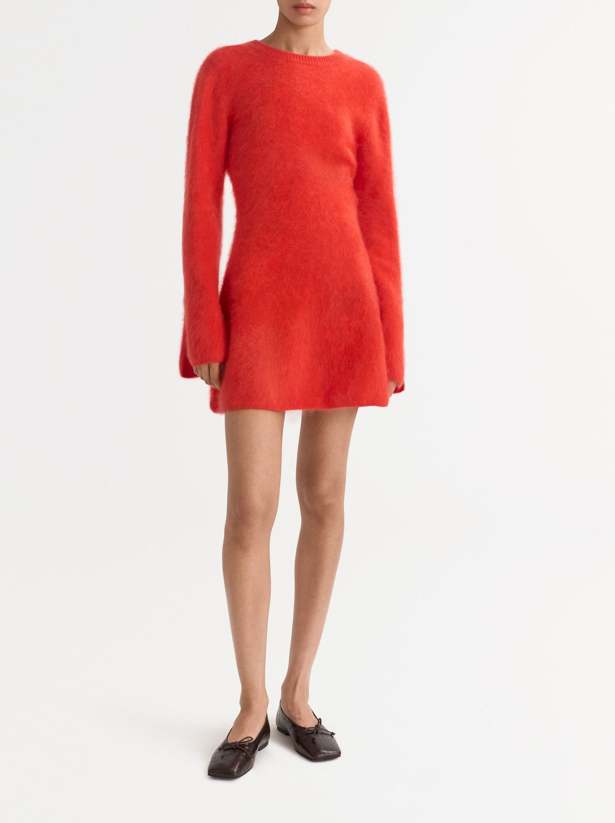 Robe courte brossée en cachemire - Orange