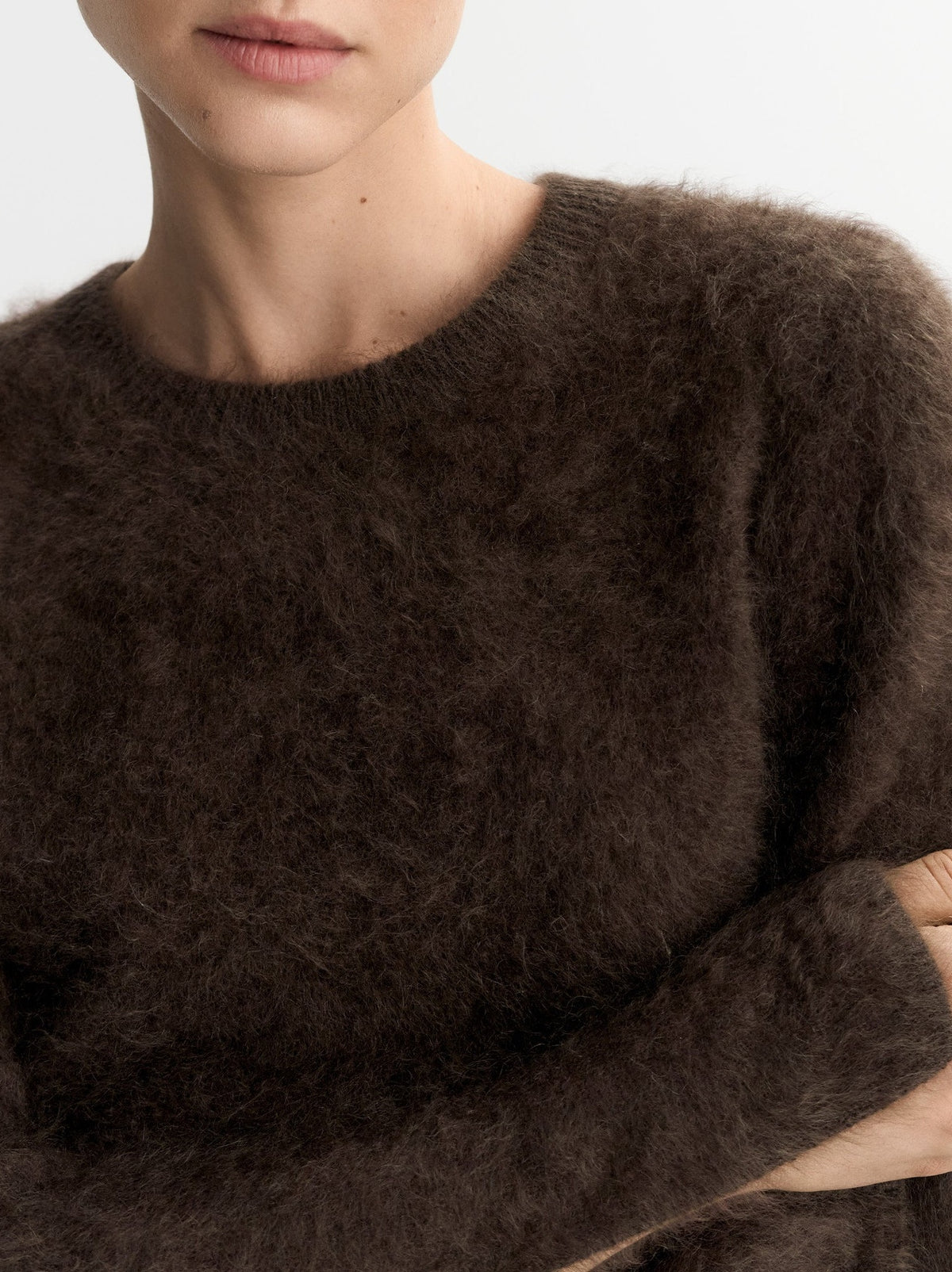 Robe courte brossée en cachemire - Marron