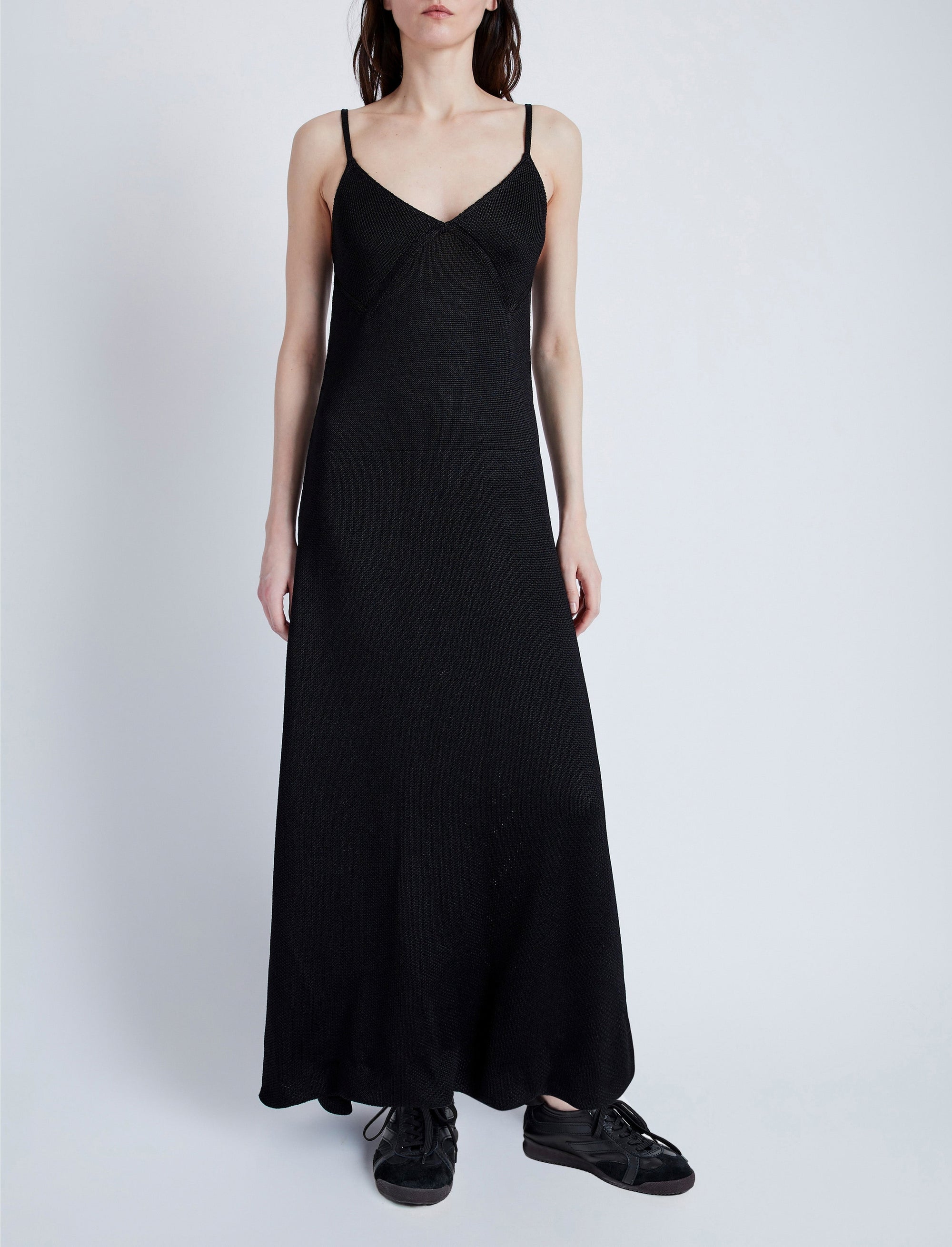 Robe Bella à bretelles en laquée - Black