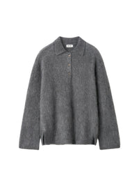 Polo brossé en cachemire - Gris