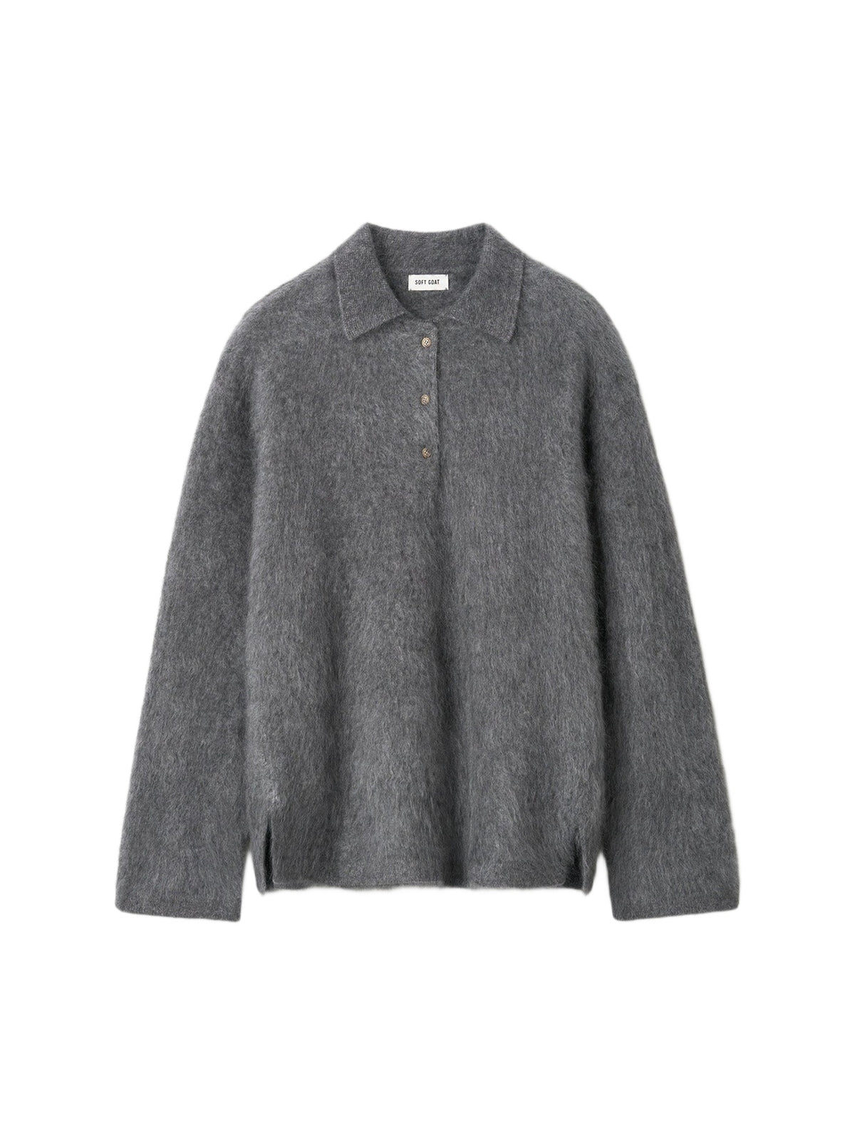 Polo brossé en cachemire - Gris