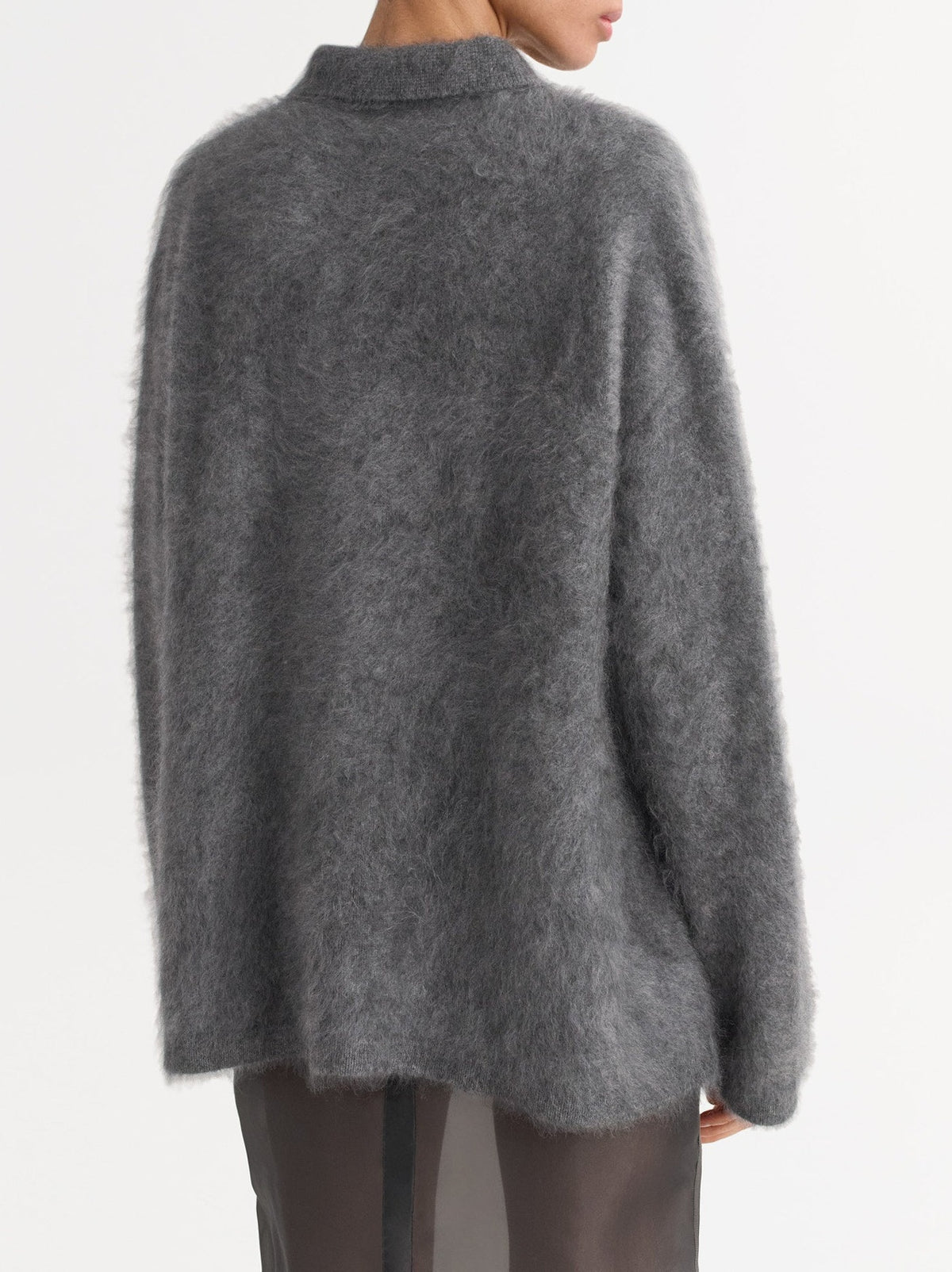 Polo brossé en cachemire - Gris