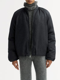 Blouson bomber matelassé en laine - Gris