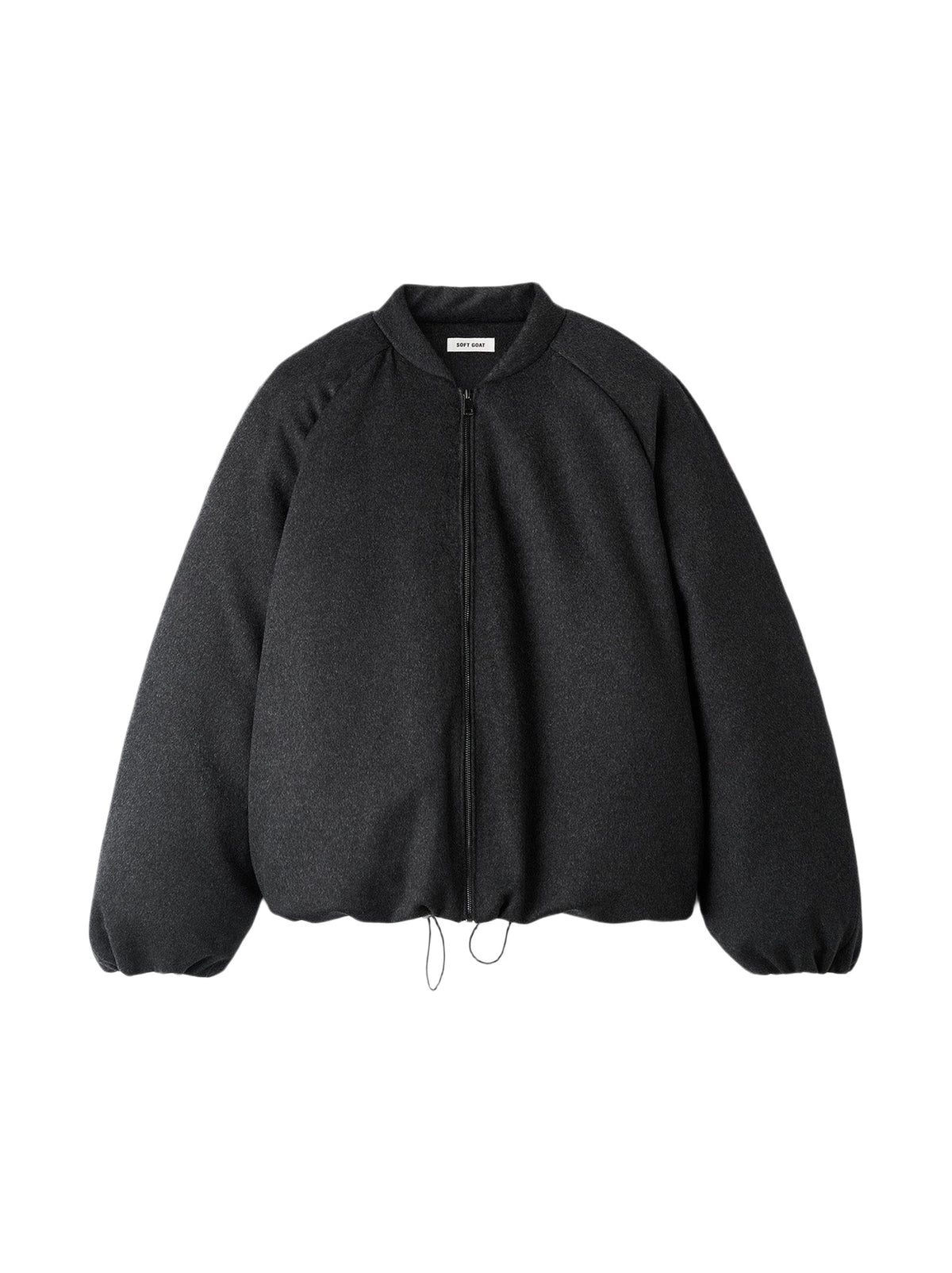 Blouson bomber matelassé en laine - Gris