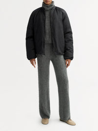 Blouson bomber matelassé en laine - Gris