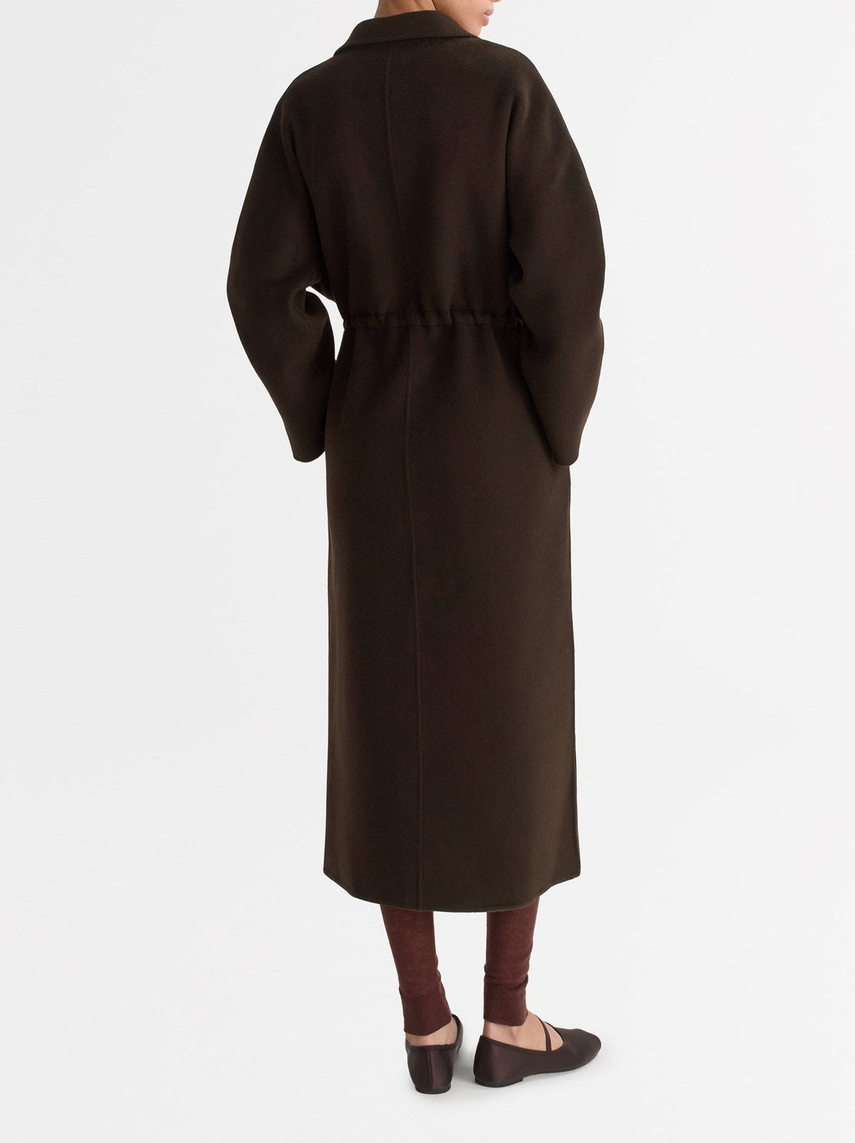 Wool drawstring coat - Brown