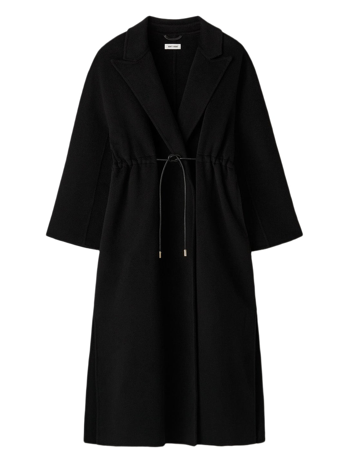 Wool drawstring coat - Black