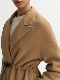Wool drawstring coat - Beige