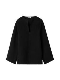 Top tissé en laine - Noir