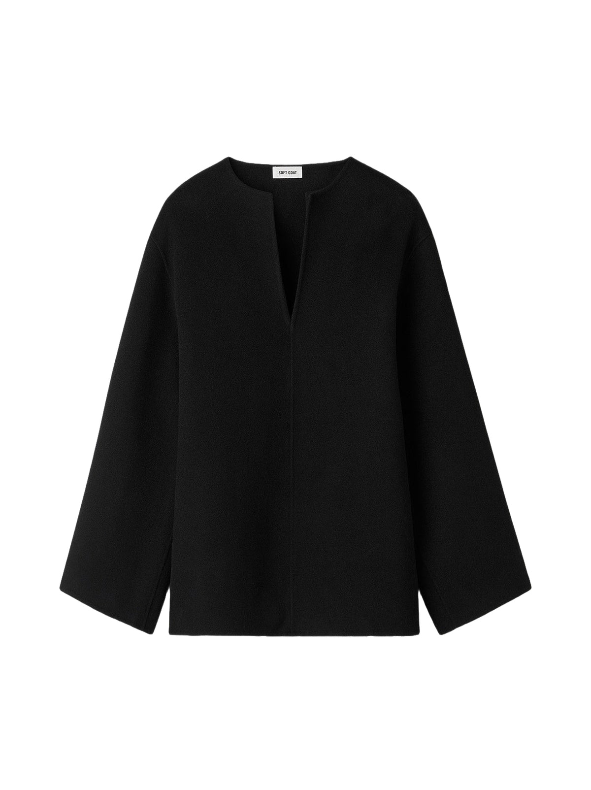 Top tissé en laine - Noir