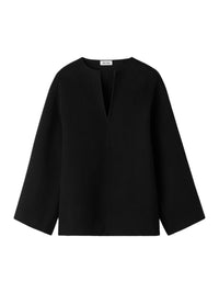 Woven wool top - Black