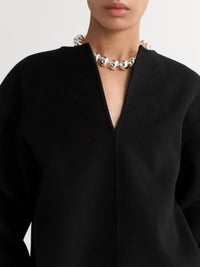 Woven wool top - Black