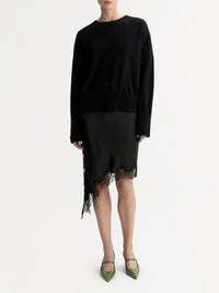 Classic-fit round-neck cashmere jumper - Black