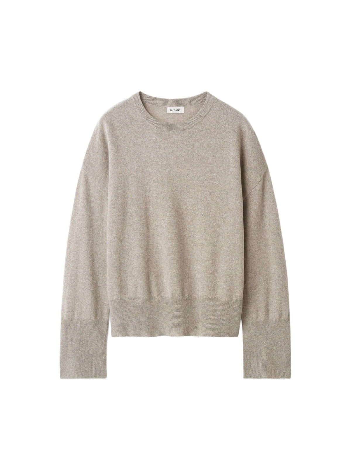 Pull col rond coupe classique en cachemire - Gris