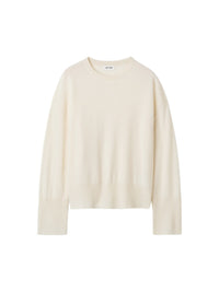 Classic-fit round-neck cashmere jumper - White