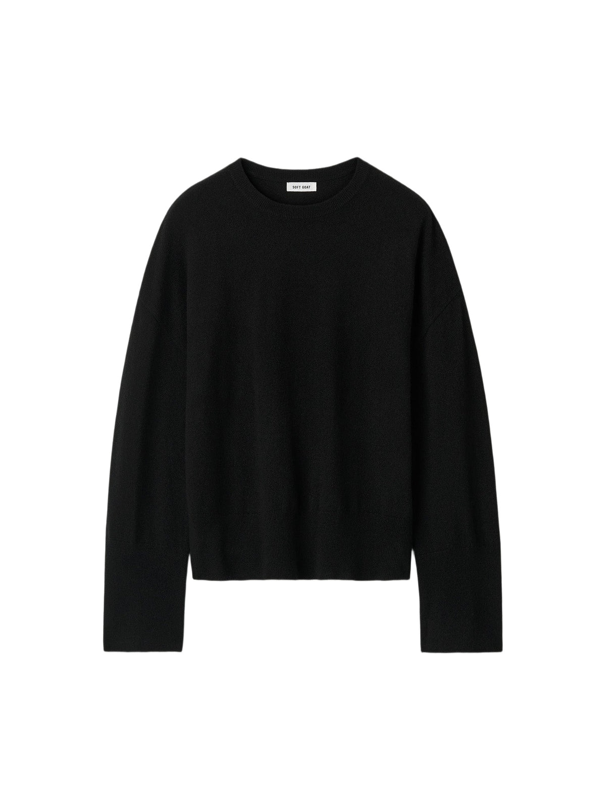 Classic-fit round-neck cashmere jumper - Black