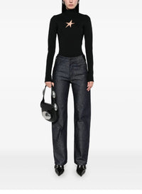 RAW BLUE // raw blue laced-up straight leg jeans