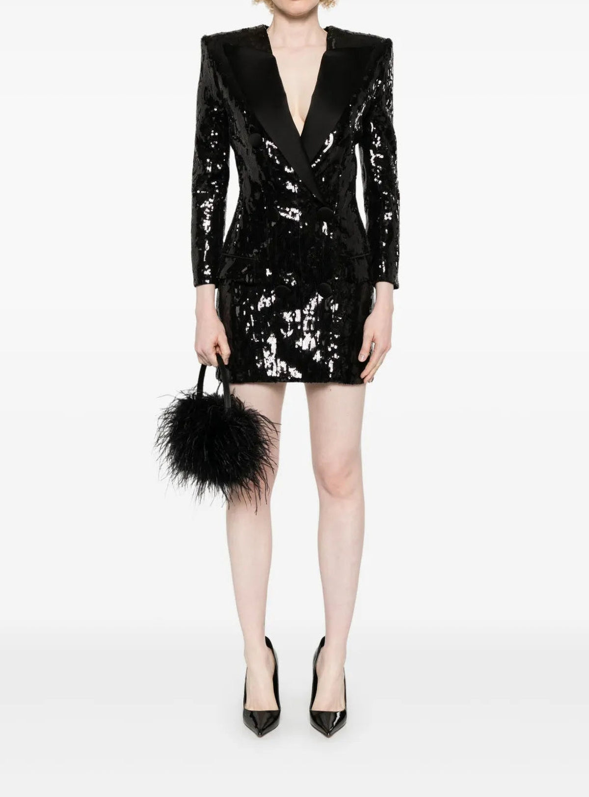 Robe courte à sequins - Noir