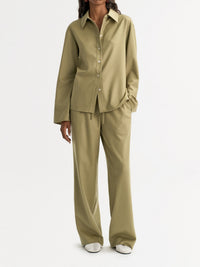 Pantalon tissé en laine - Vert