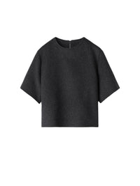 Top tissé en laine et cachemire mélangé - Gris