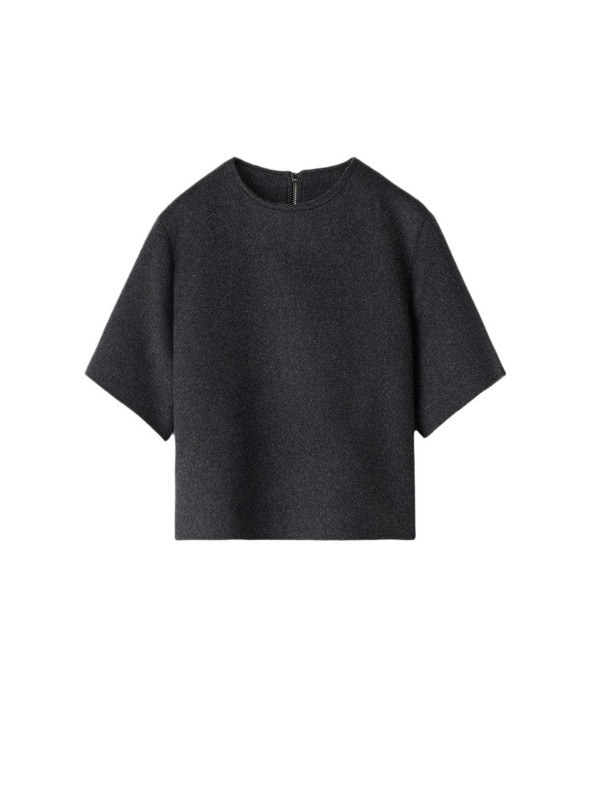 Top tissé en laine et cachemire mélangé - Gris