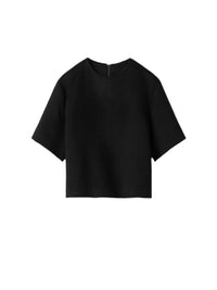 Top tissé en laine et cachemire mélangé - Noir