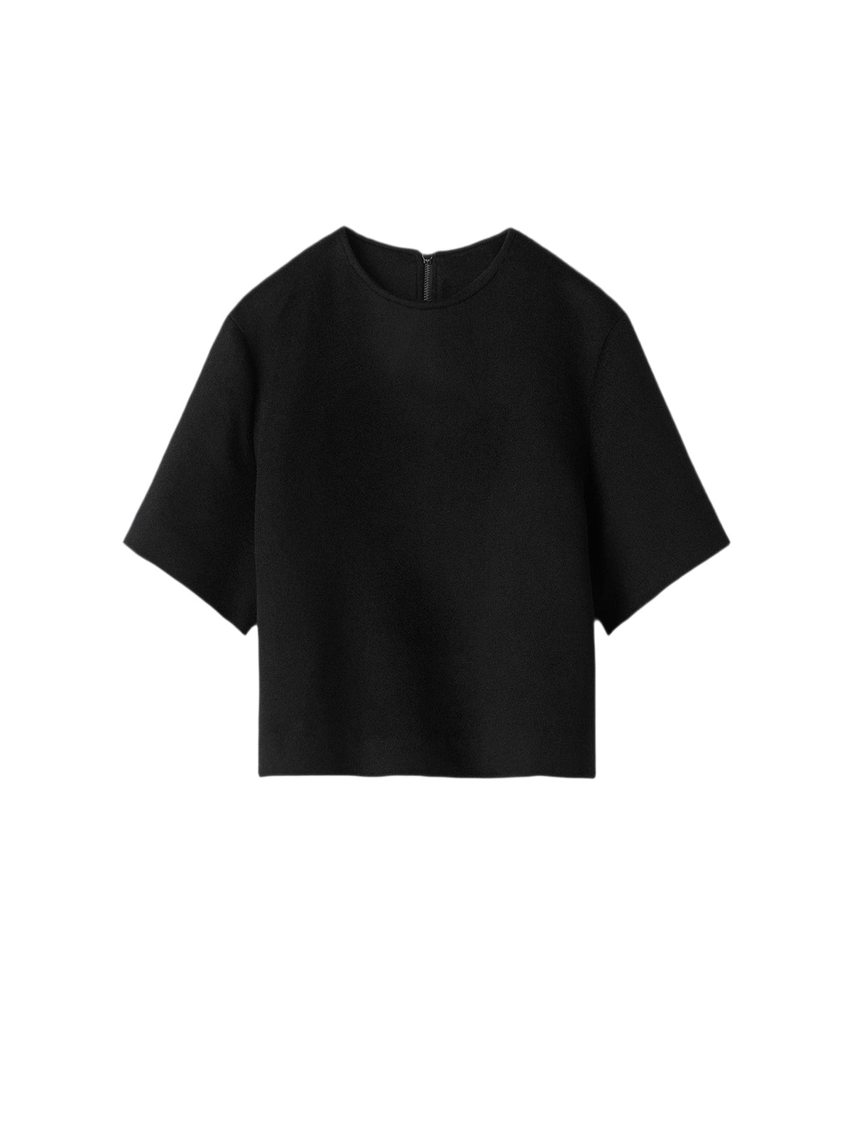Top tissé en laine et cachemire mélangé - Noir