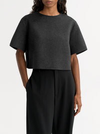 Top tissé en laine et cachemire mélangé - Gris
