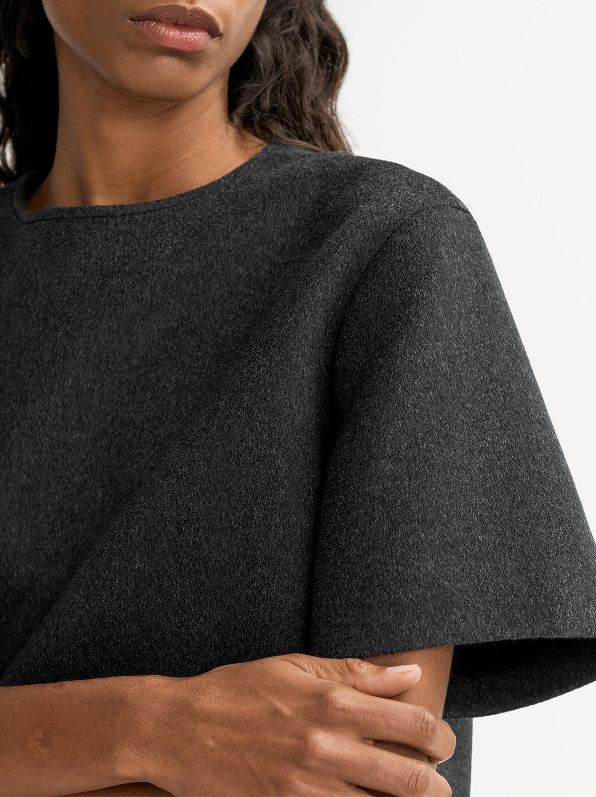 Top tissé en laine et cachemire mélangé - Gris