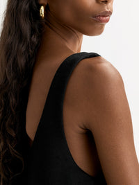 Robe courte tissée en laine et cachemire mélangé - Noir