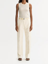 Pantalon bouclé en laine - Blanc